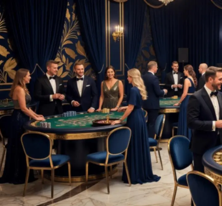 Eleganckie mobilne stoły kasynowe podczas wieczoru eventowego