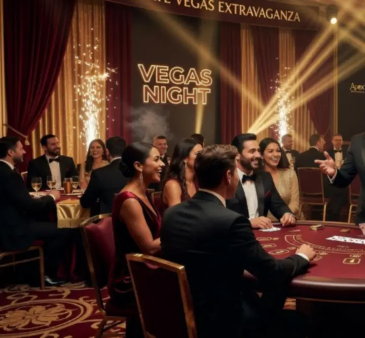 Strefa mobilnego kasyna w klimacie Las Vegas podczas eventu